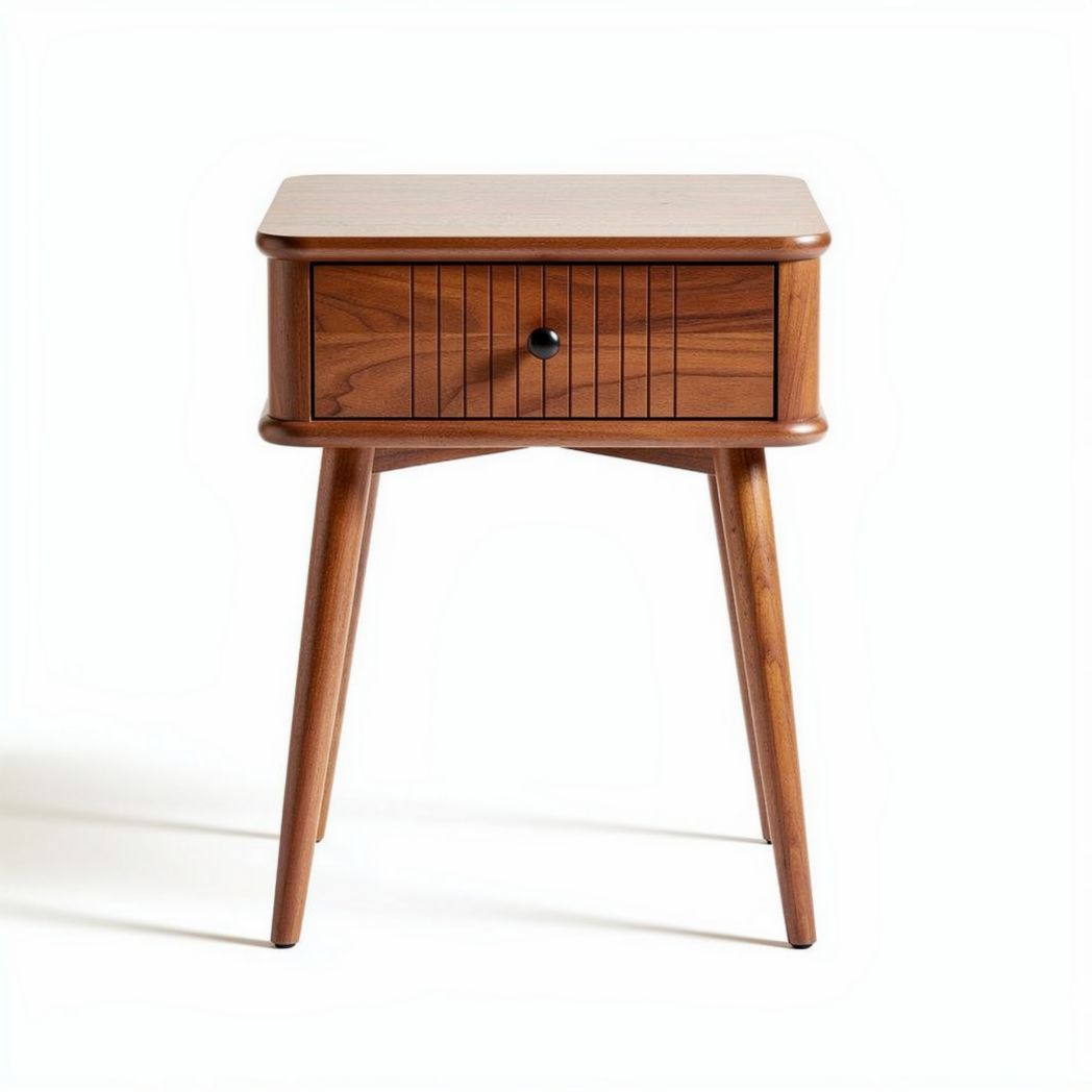 Nachttisch aus Holz mit einer Schublade und Beinen in vintage design 45 x 40 x 60cm