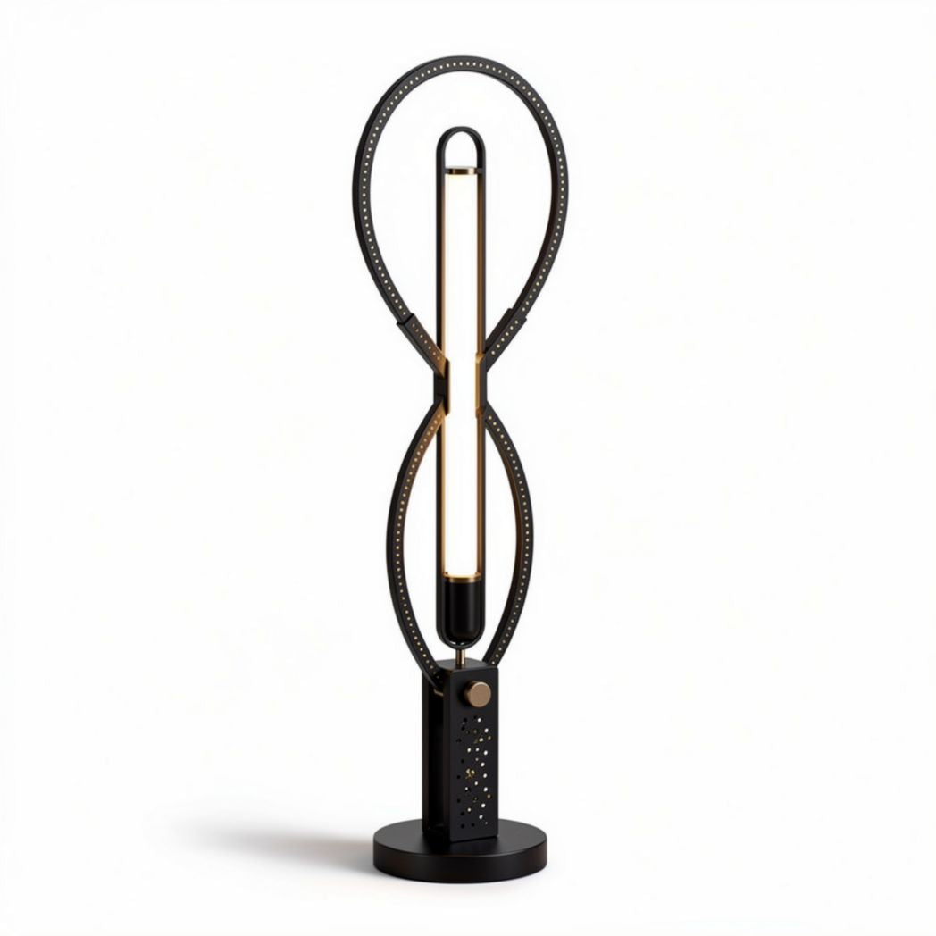 Stehlampe mit schwarz metallischem design und flexiblen led-streifen 20 x 20 x 90 cm