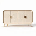Sideboard mit kunstvollem design in beige 120 x 45 x 75cm aus holz